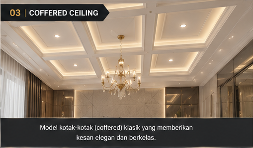 Portfolio Plafon Gypsun - Plafon Gypsum Coffered Ceiling